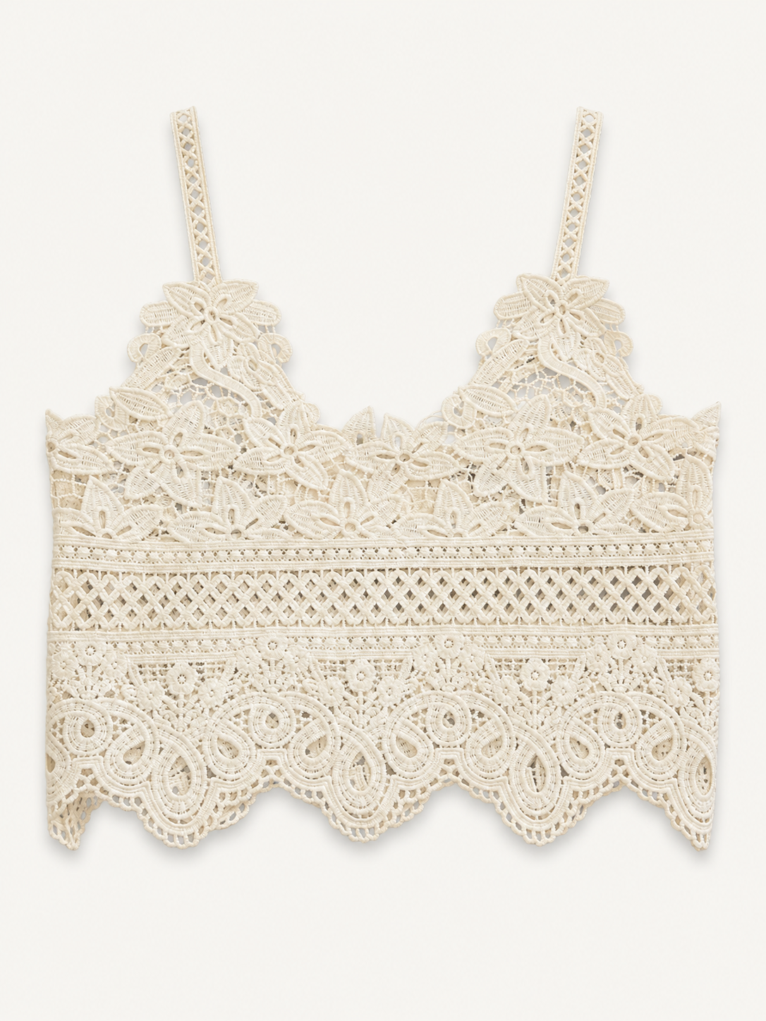Top Curto em Renda Floral