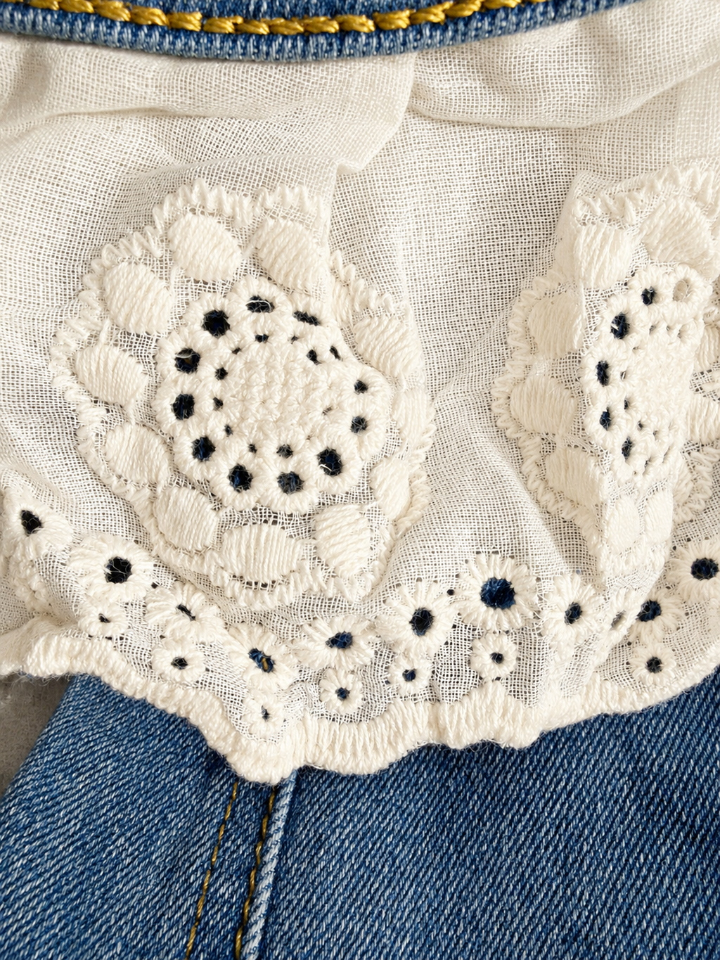 Jaqueta Jeans com Babado em Laise | Just One More