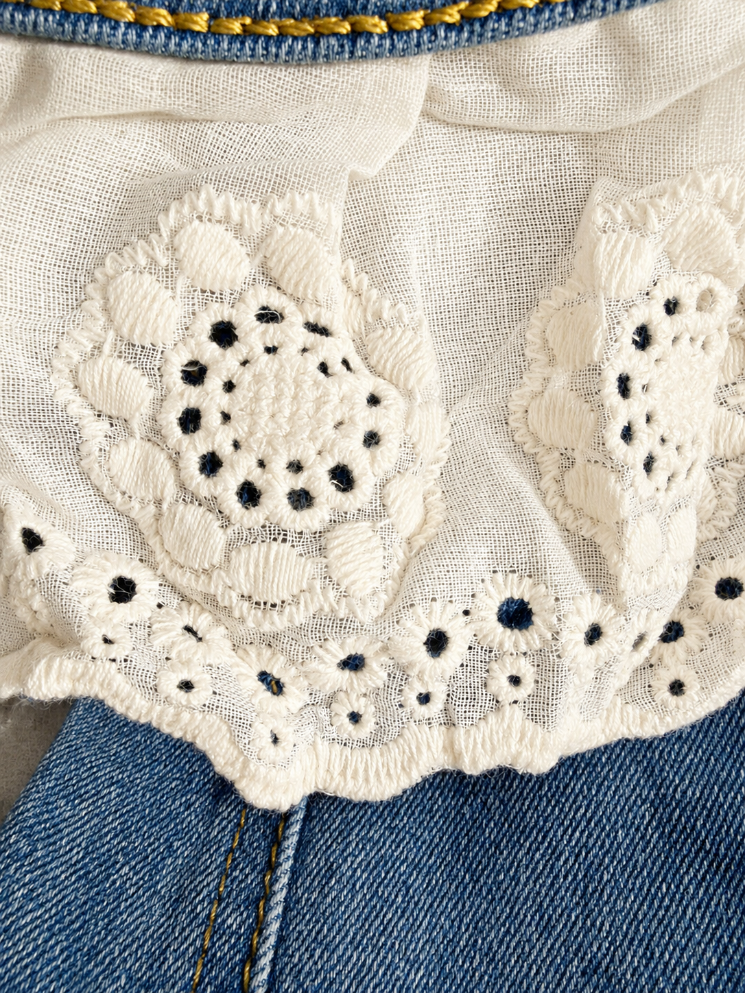 Jaqueta Jeans com Babado em Laise | Just One More