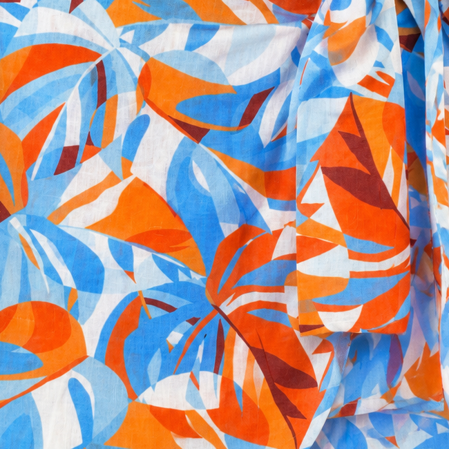 Saia-Calção Lily Lala com Estampado Tropical Laranja