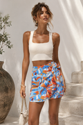 Saia-Calção Lily Lala com Estampado Tropical Laranja