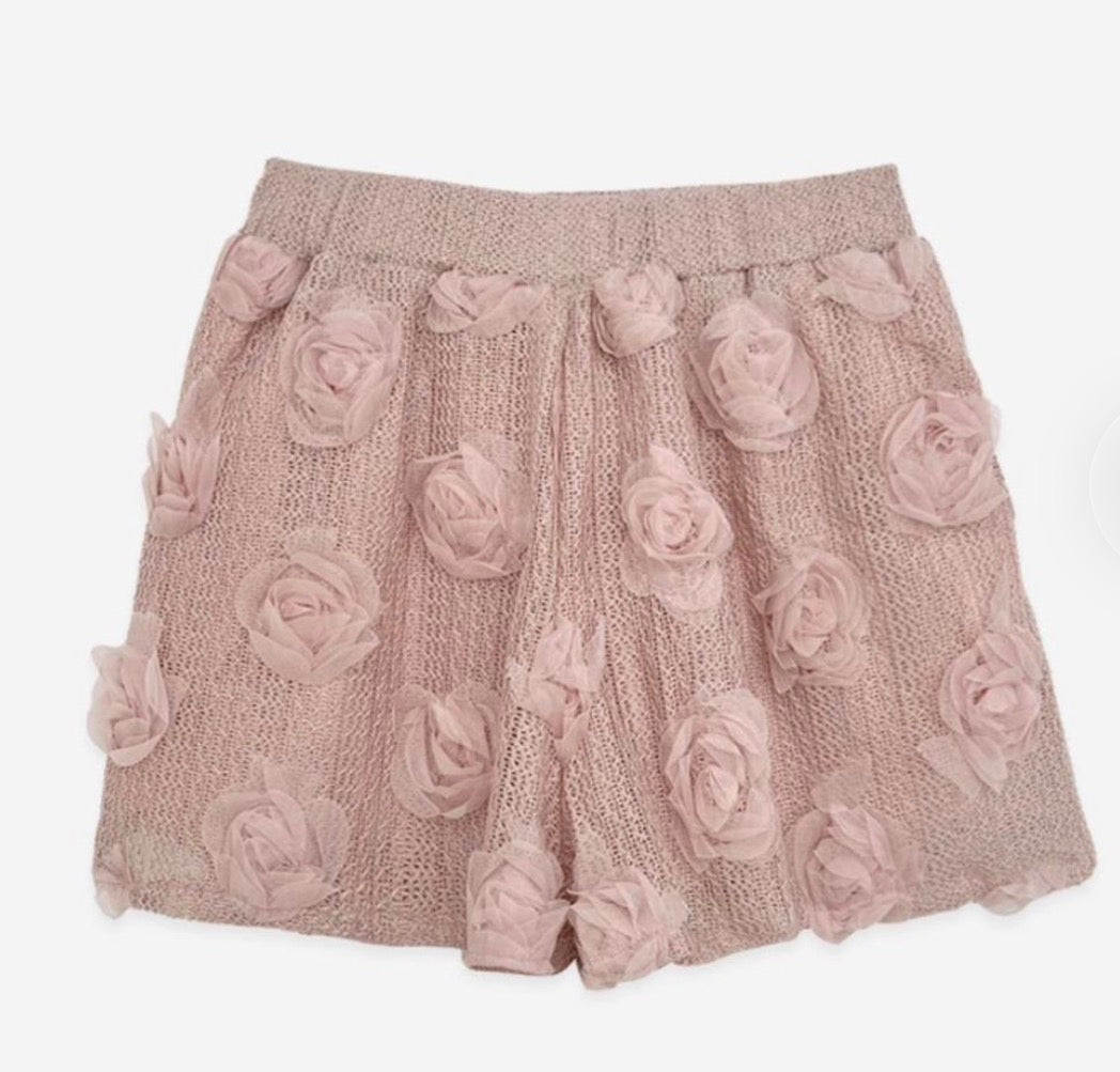 Calções Rosa com Flores 3D - produto