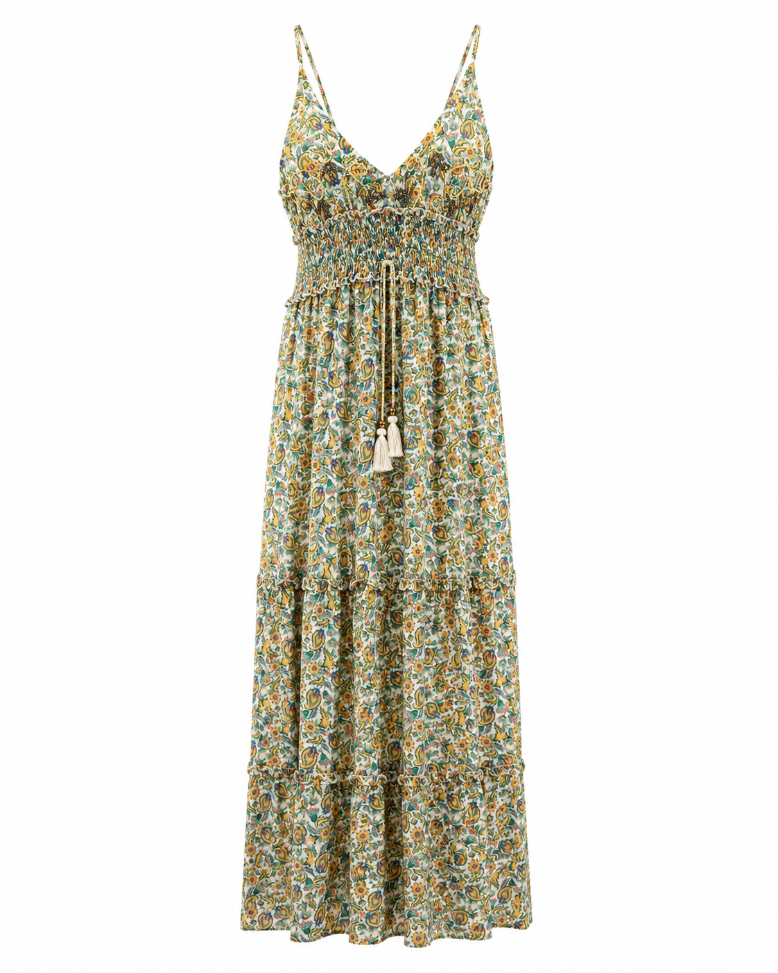 Vestido Longo Boho Valdior com Missangas — vista complementar
