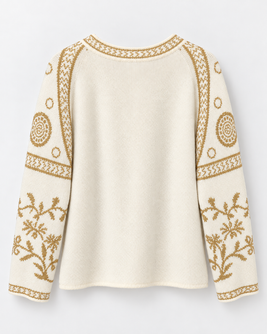 Camisola Cocco Rosso — Bege e dourado — peça individual de costas