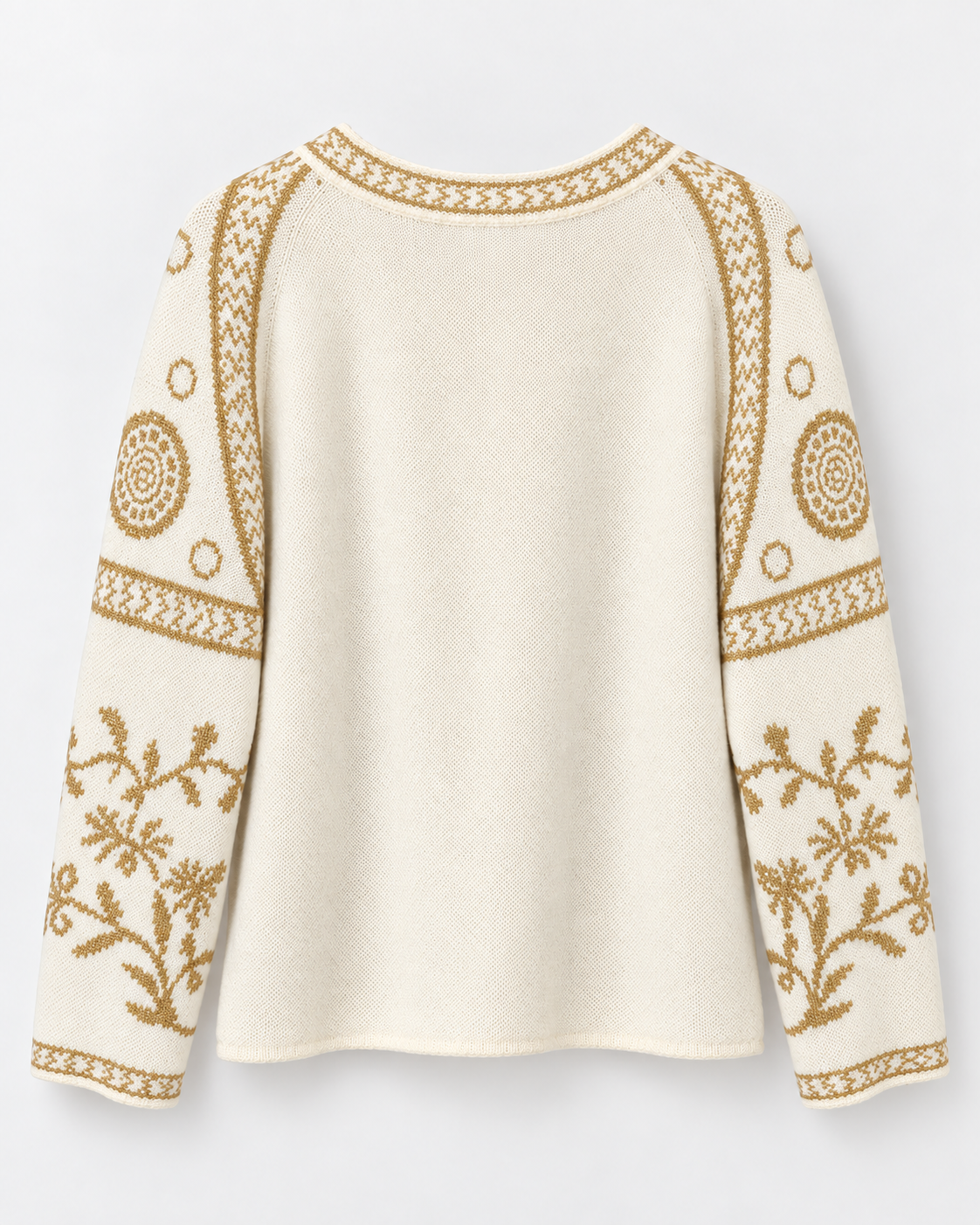 Camisola Cocco Rosso — Bege e dourado — peça individual de costas