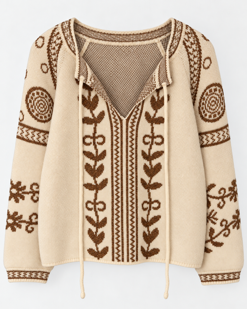Camisola Cocco Rosso — Camel e bronze — peça individual de frente