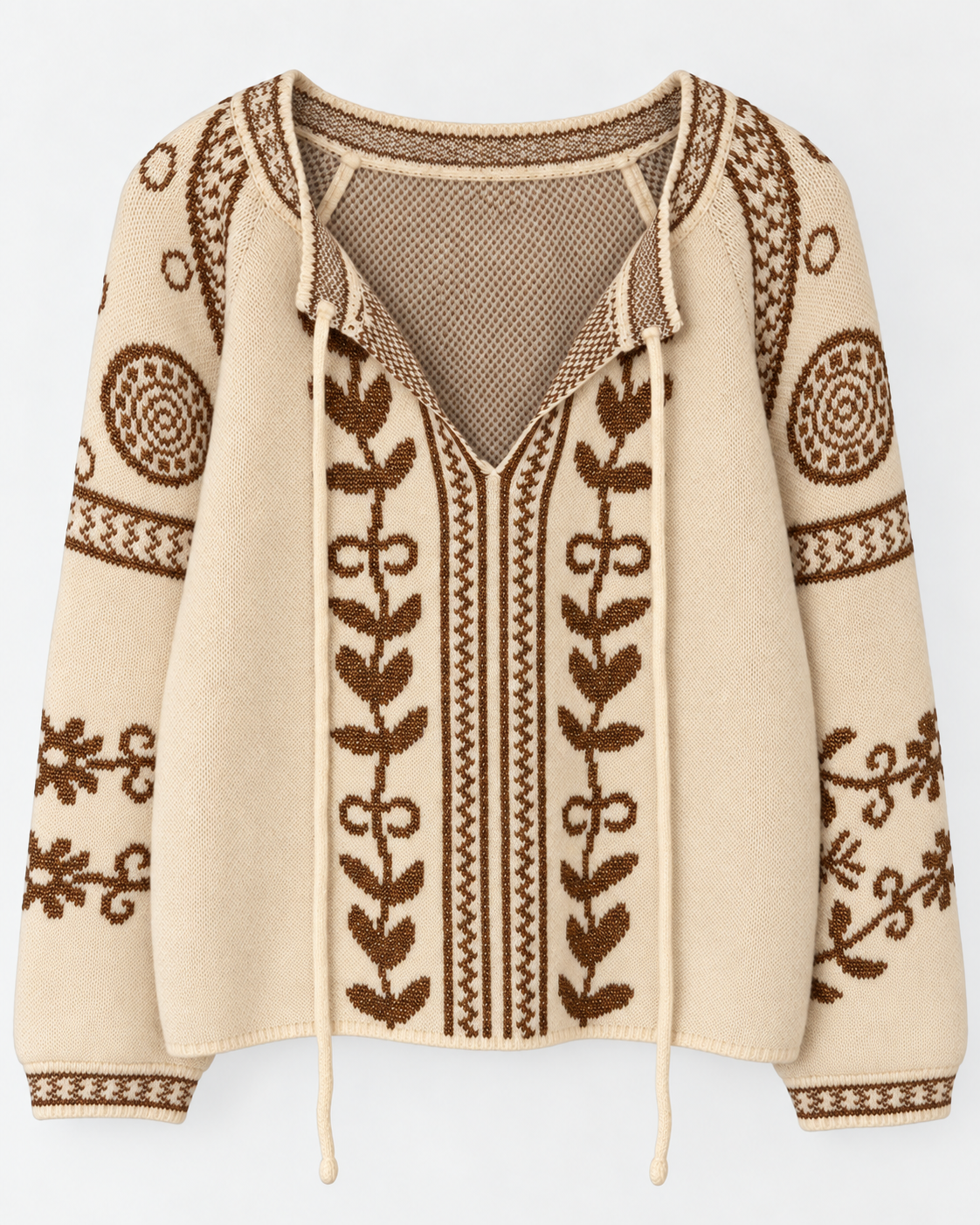 Camisola Cocco Rosso — Camel e bronze — peça individual de frente
