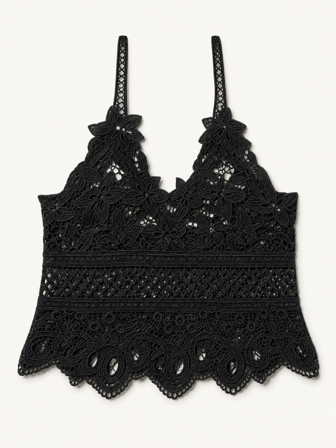 Top Curto em Renda Floral