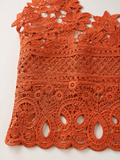 Top Cropped de Renda Floral Elsa.M - Branco modelo