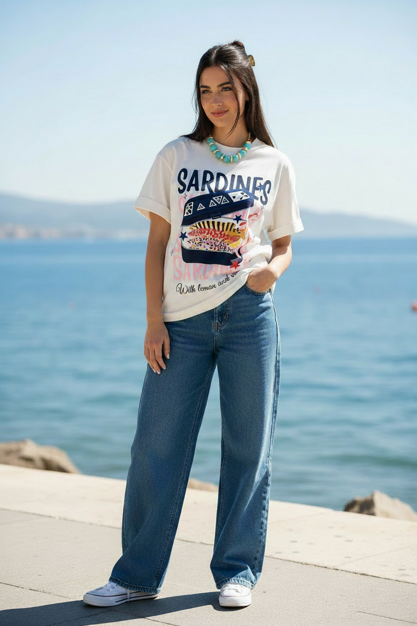 T-shirt Sardinha - Colar Corrigido
